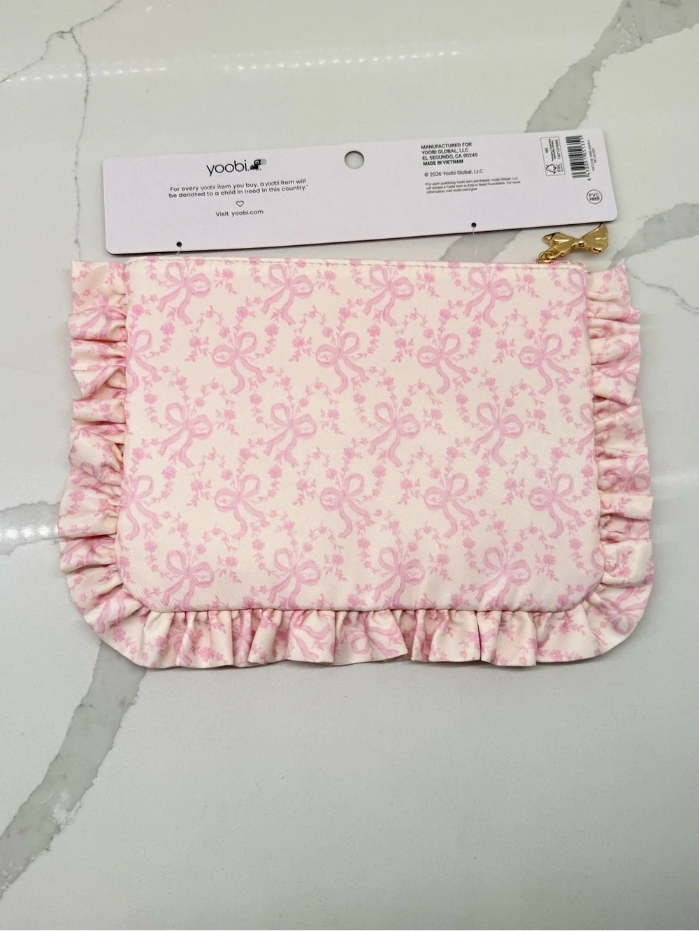 🤍 LoveShackFancy x Target - Flat Zip Pencil Case with Ruffles - Chantilly